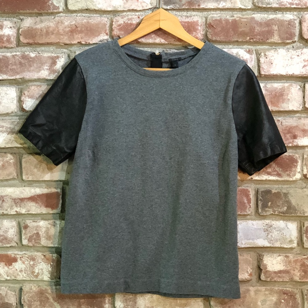 Pre❤️’d-J Crew Leather Sleeve Shirt